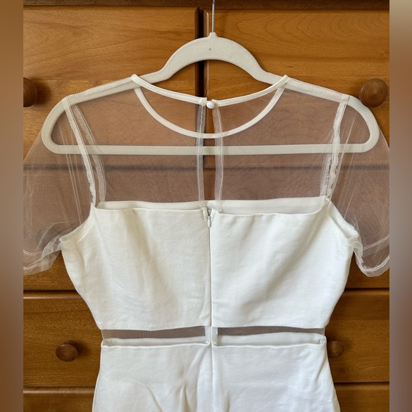 Lulu’s Way We Love White Mesh Short Sleeve Bodycon Dress Size M - Picture 5 of 5